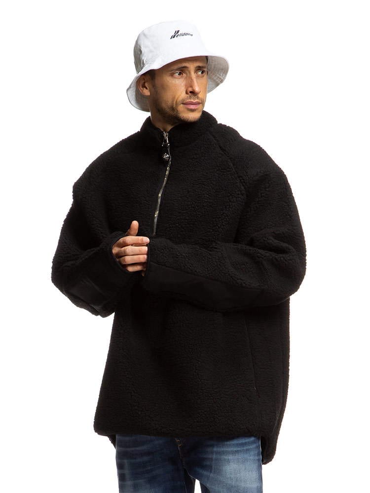 WE11DONE ウェルダン ボアフリース ハーフジップ プルオーバー OVERSIZEDブランド メンズ トップス フリース スタンド WDTS321582U