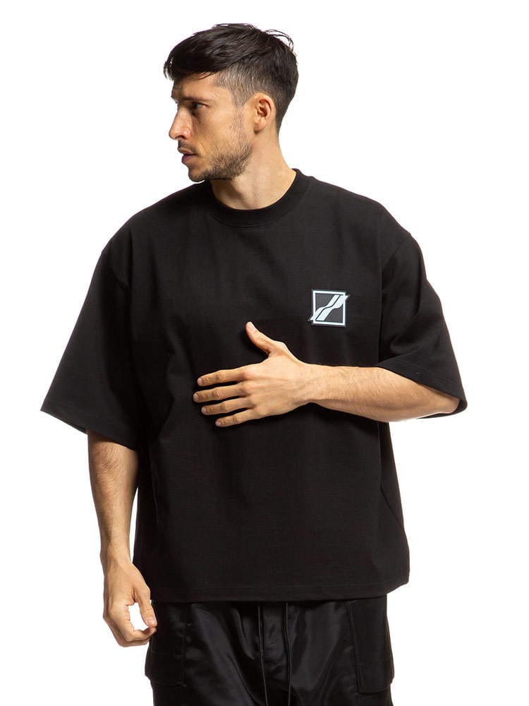 WE11DONE ウェルダン バックスタッズロゴ クルーネック 半袖 Tシャツ HOTFIX PATCHブランド メンズ トップス Tシャツ 半袖 シャツ WDTT321512U