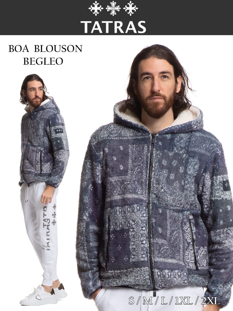TATRAS (タトラス) ペイズリー柄 裏メッシュ フルジップ ボアパーカー BEGLEO TRMTAT21A4776 ブランド