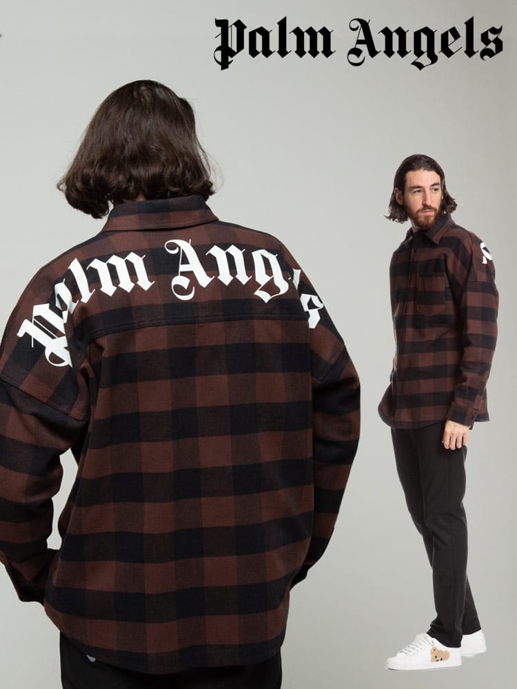 Palm Angels (パームエンジェルス) 裏起毛 バックロゴ チェック 長袖 シャツ CLASSIC LOGO PAGA24F21FAB002 ブランド
