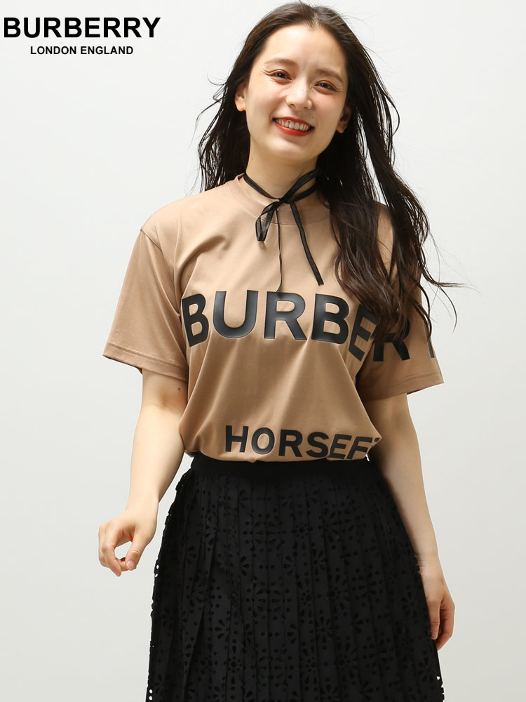 BURBERRY (バーバリー) ホースフェリープリント コットン オーバーサイズ 半袖 Tシャツ BBL8048927 レディース ブランド