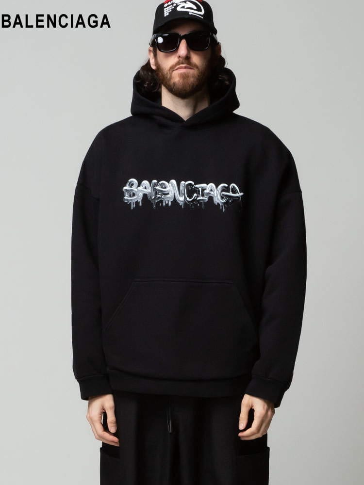 BALENCIAGA (バレンシアガ) 裏起毛 スライムロゴ プルオーバー パーカー Wide Fit BC674986TLVF2 ブランド メンズ スウェット