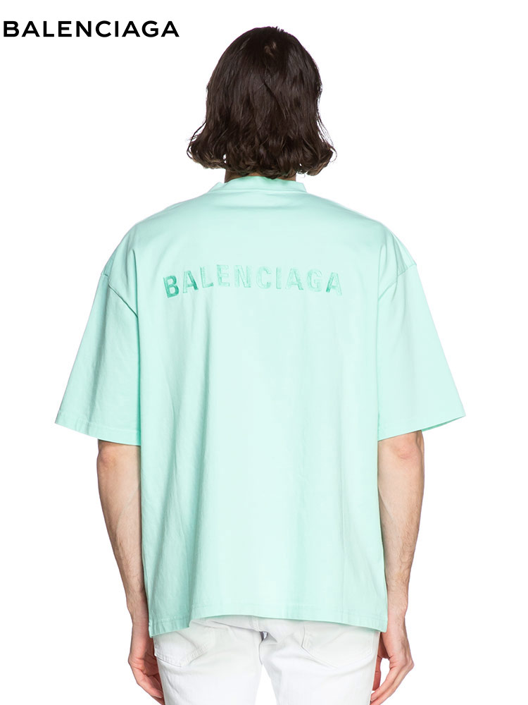 BALENCIAGA (バレンシアガ) バックロゴ刺繍 クルーネック 半袖 Tシャツ Medium Fit BC6129【サカゼン公式通販】