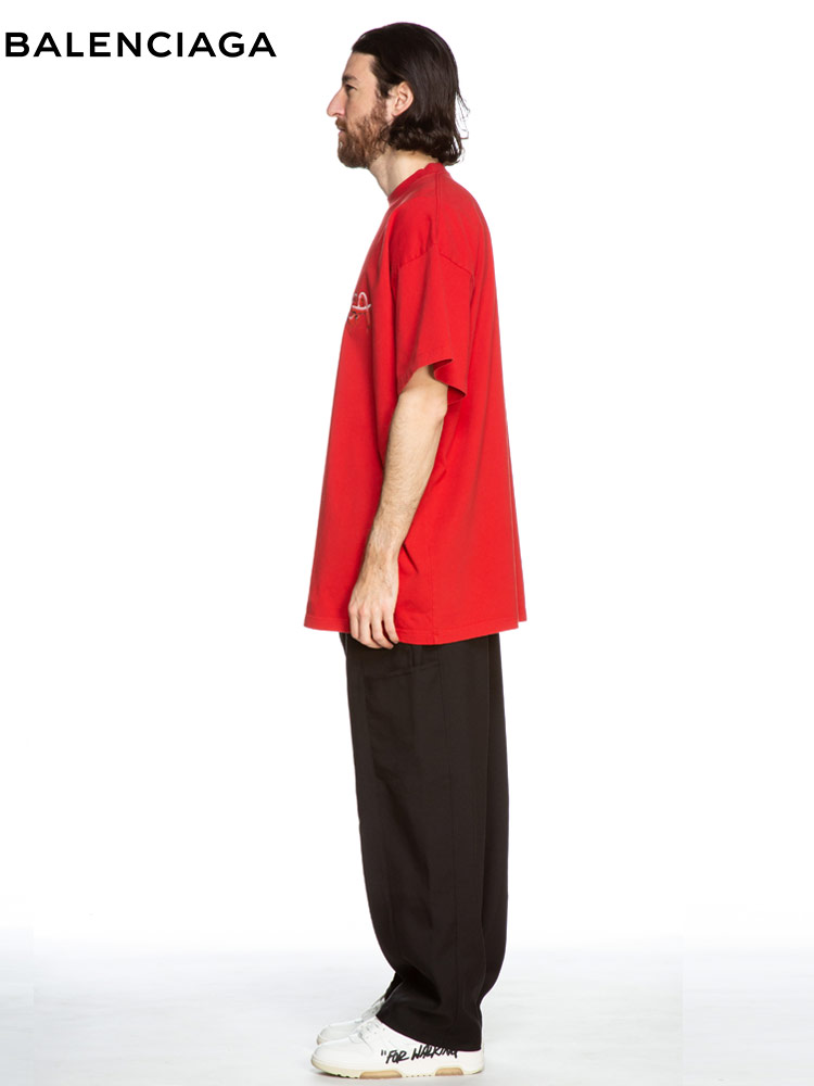 BALENCIAGA (バレンシアガ) スライムロゴ オーバーサイズ クルーネック 半袖 Tシャツ BC676589TL【サカゼン公式通販】