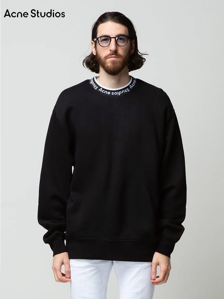 Acne Studios (アクネストゥディオズ) 裏起毛 ロゴリブ クルーネック トレーナー ACBI0078 メンズ スウェット