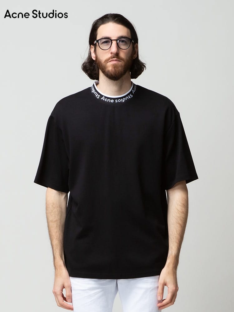 Acne Studios (アクネストゥディオズ) ロゴリブ クルーネック 半袖 Tシャツ ACBL0221