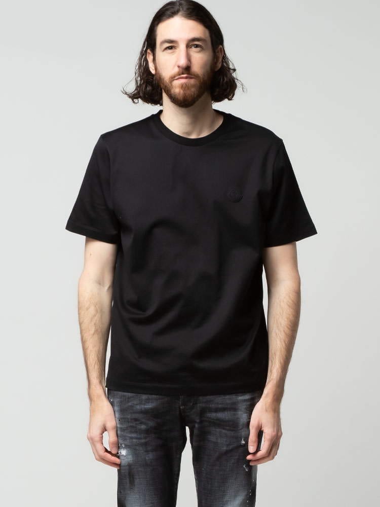 MONCLER (モンクレール) バック縦ロゴ クルーネック 半袖 Tシャツ MC8C000568390Y