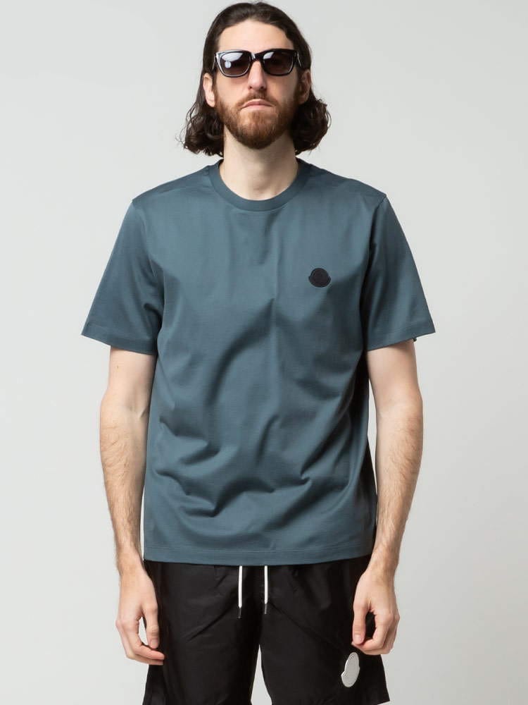 MONCLER (モンクレール) バック縦ロゴ クルーネック 半袖 Tシャツ MC8C000568390Y