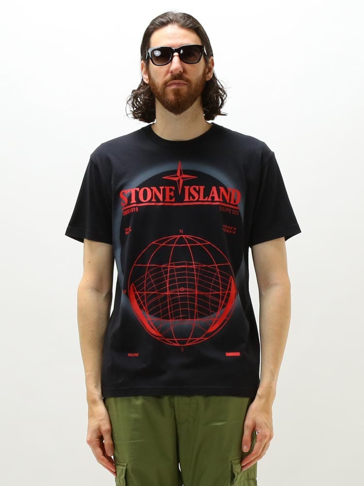 STONE ISLAND (ストーンアイランド) フロントプリント クルーネック 半袖 Tシャツ SI76152NS96 ブランド