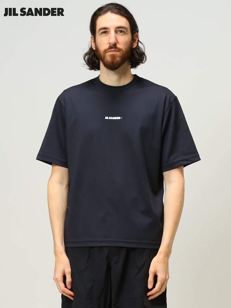 JIL SANDER (ジル サンダー) ブランド  メンズ ミニ ロゴ クルーネック 半袖 Tシャツ 黒 JL83506458208