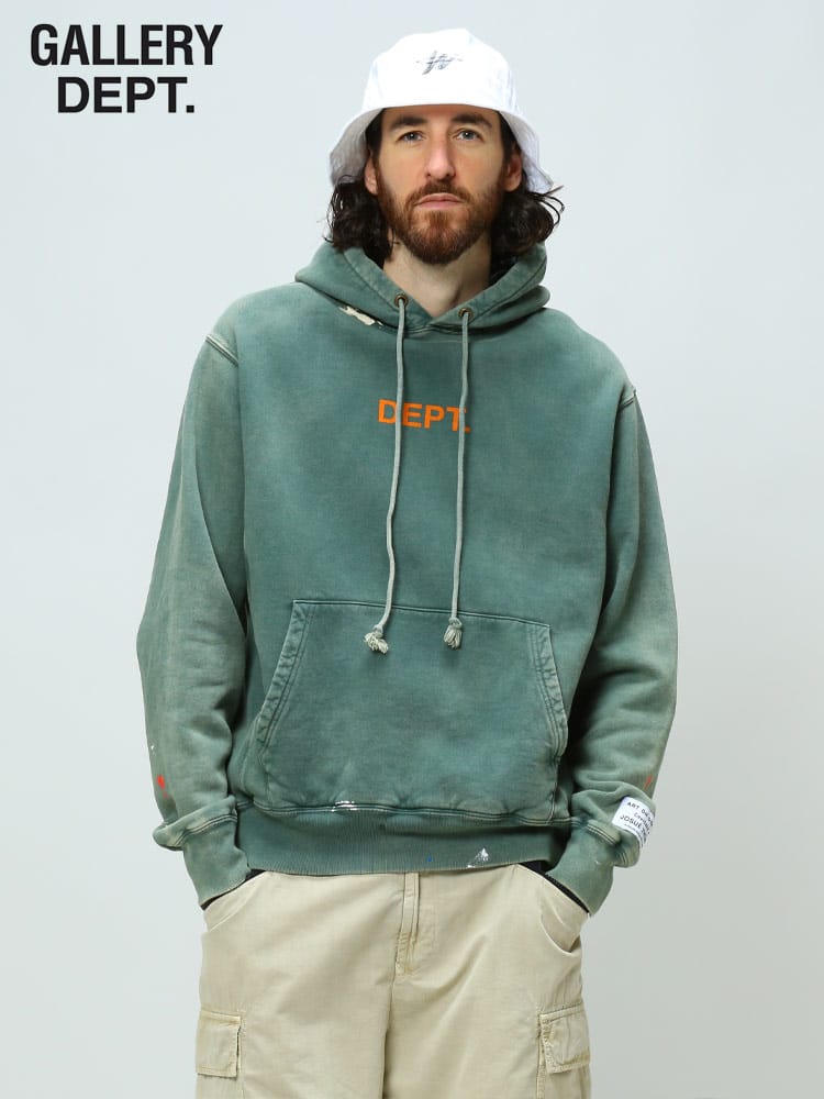 GALLERY DEPT. ギャラリーデプト メンズ ブランド パーカー 裏起毛 ペイント プルオーバー フーディー 大きいサイズ CENTER LOGO GDCLH2041