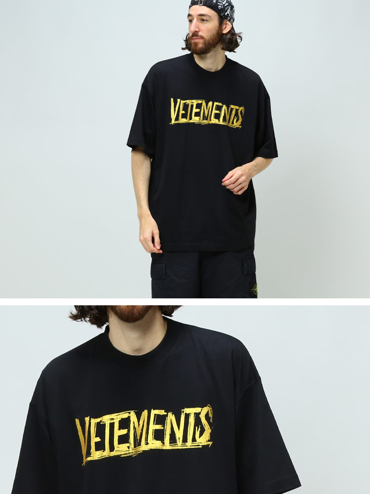 VETEMENTS ヴェトモン ブランド メンズ Ｔシャツ 半袖 ロゴ プリント ...