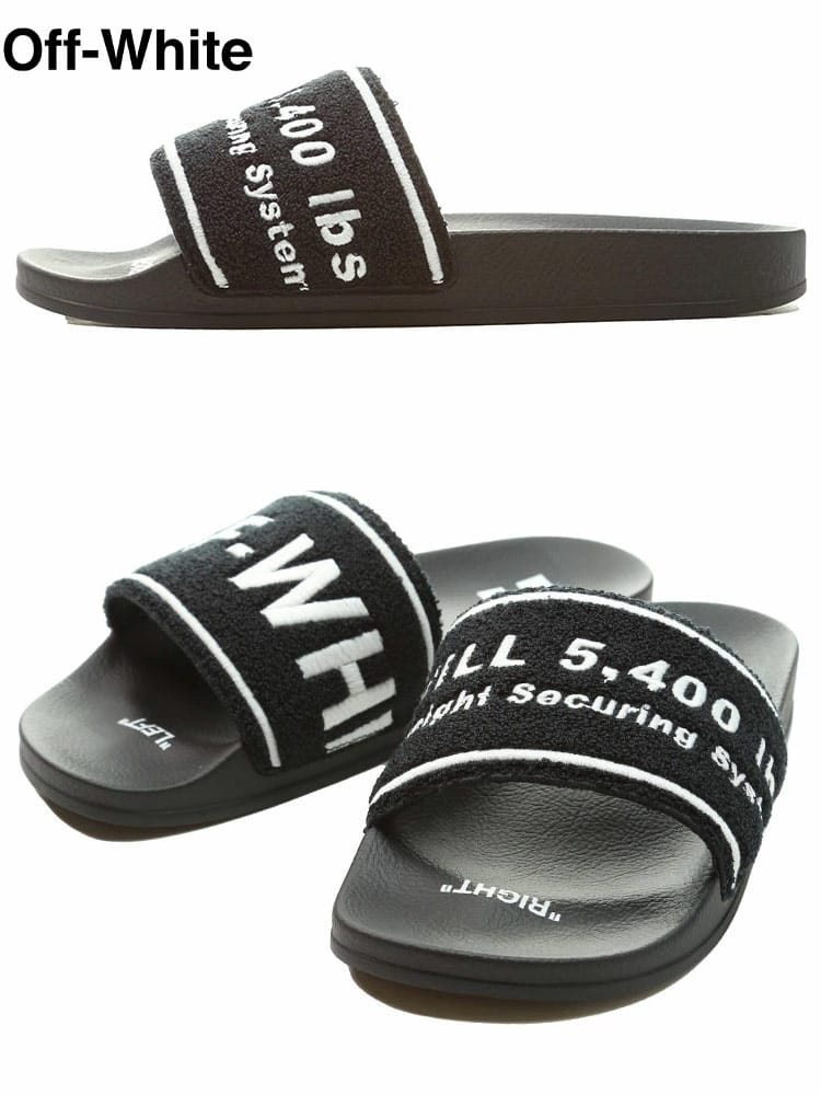 オフホワイト メンズ サンダル OFF-WHITE ブランド スライドサンダル シャワーサンダル ロゴ 刺繍 TOWEL EMBROIDERY SLIDER シューズ 靴 ストリート OWIC01S22MAT003
