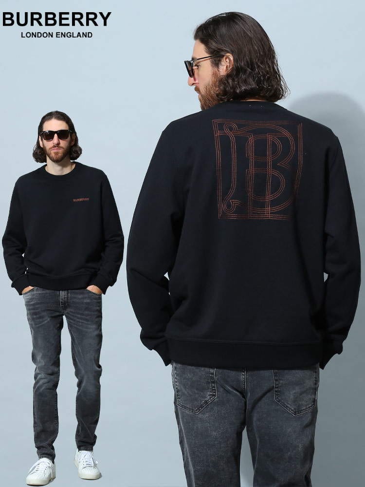 バーバリー メンズ トレーナー BURBERRY ブランド トップス スウェットシャツ スウェット 長袖 プルオーバー ロゴ モノグラム 大きいサイズ BB8057545