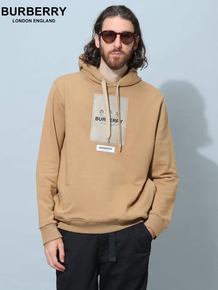 バーバリー メンズ パーカー BURBERRY ブランド フーディー トップス 長袖 スウェット ラベルアップリケ ロゴ BB8057531