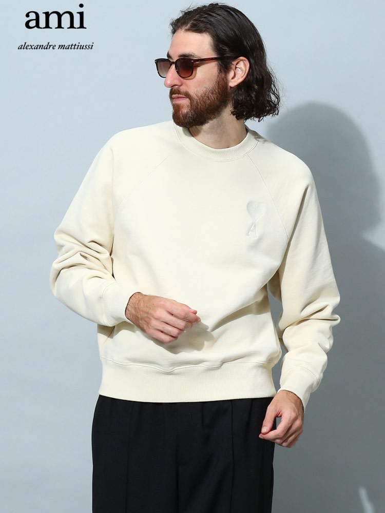 アミパリス メンズ トレーナー AMI PARIS ブランド スウェット 長袖 刺繍 ロゴ AMI DE COEUR ユニセックス AMIUSW002747