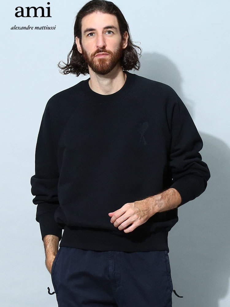 アミパリス メンズ トレーナー AMI PARIS ブランド スウェット 長袖 刺繍 ロゴ AMI DE COEUR ユニセックス AMIUSW002747