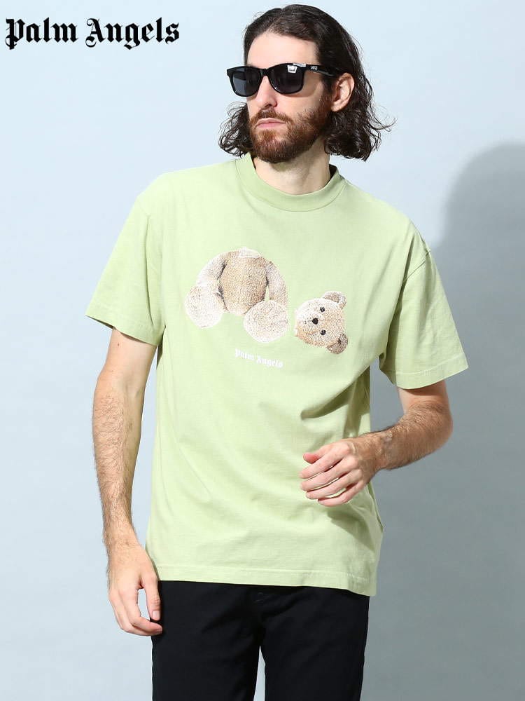パームエンジェルス メンズ Tシャツ 半袖 Palm Angels ブランド トップス シャツ ベアプリント プリント ロゴ ユニセックス PAA001F22JER005