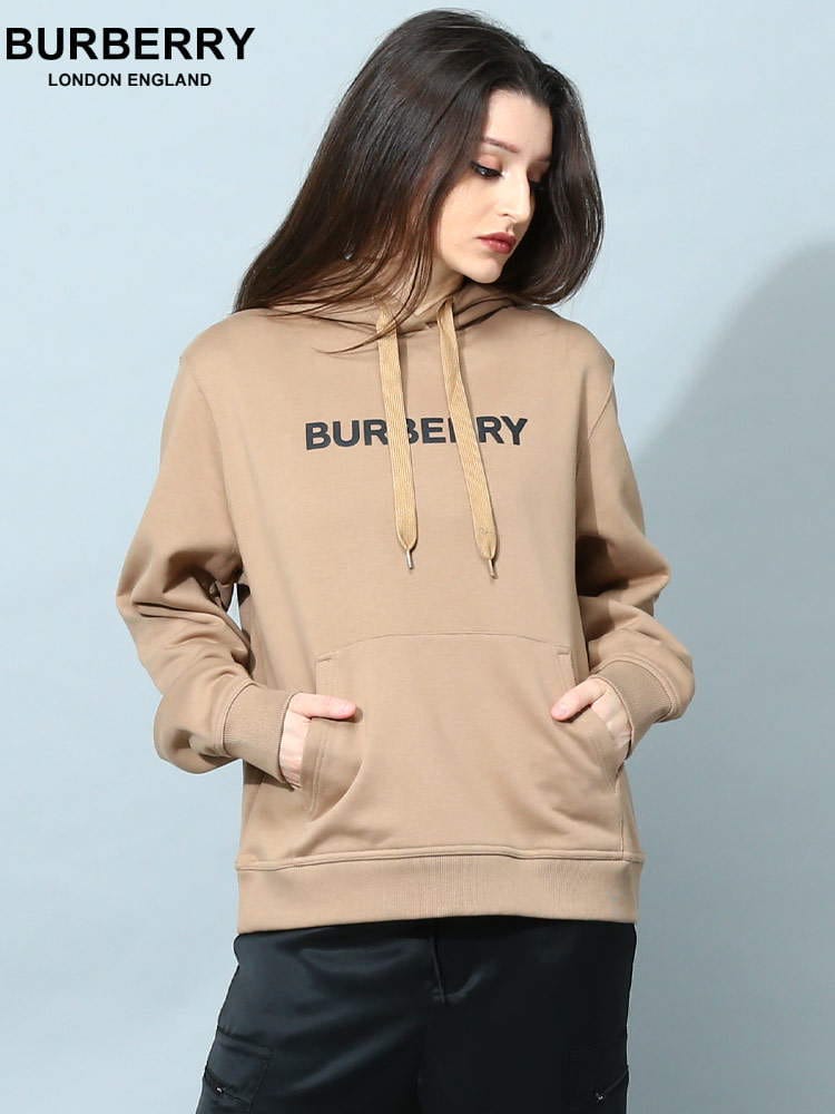 バーバリー レディース パーカー BURBERRY ブランド フーディー トップス 長袖 フード ロゴ プルオーバー スウェット BBL8060702