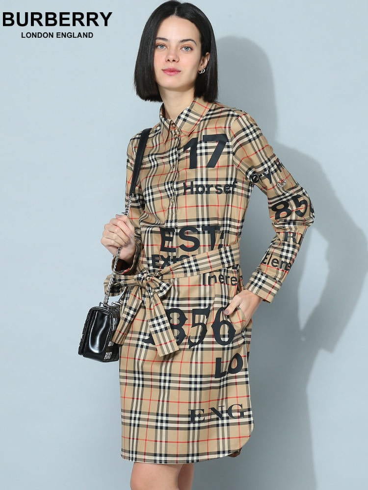 バーバリー レディース シャツ BURBERRY ブランド シャツドレス ワンピース トップス チェックシャツ チェック BBL8061283