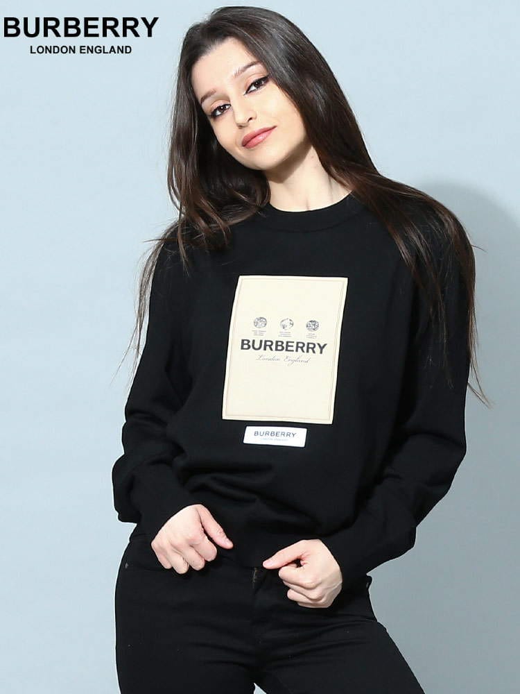 バーバリー レディース ニット BURBERRY ブランド トップス セーター ラベル アップリケ ロゴ BBL8057 S M L トップス その他のトップス 公式通販
