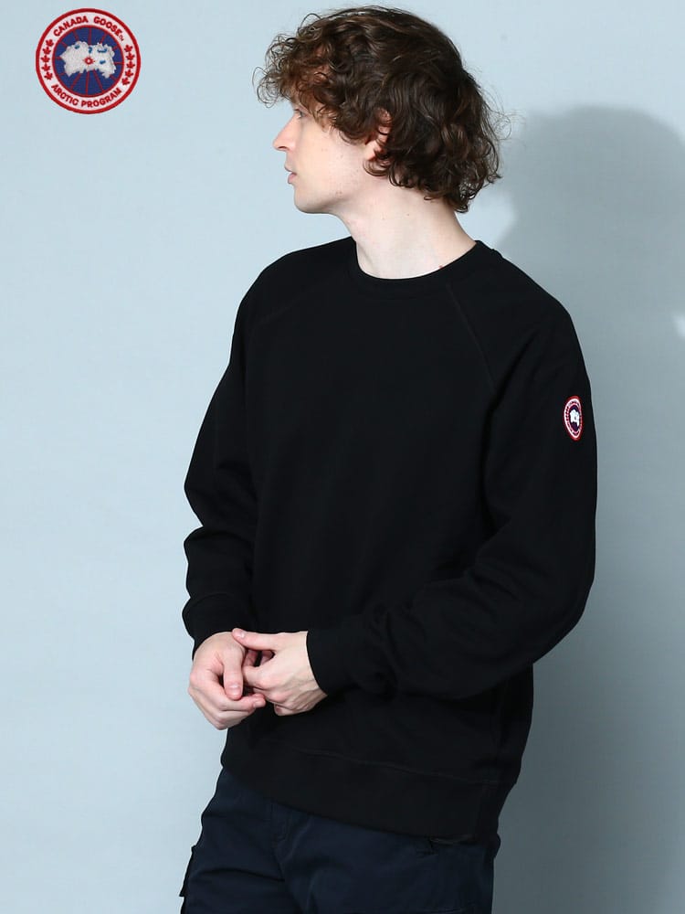 カナダグース メンズ トレーナー CANADA GOOSE ブランド スウェット トップス プルオーバー 長袖 ワンポイント HURON CREWNECK CG7400M