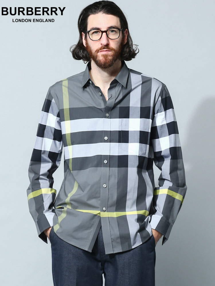 BURBERRY (バーバリー) チェック ストレッチコットンポプリン シャツ BB8065202 ブランド