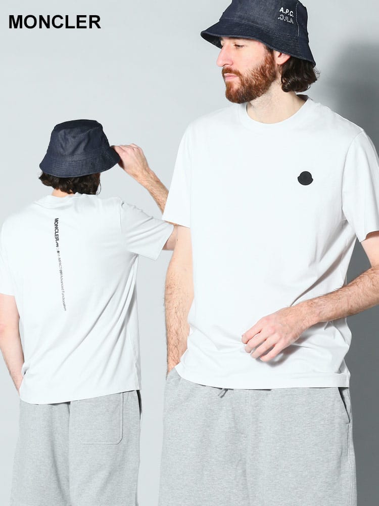 MONCLER (モンクレール) バック縦ロゴ クルーネック 半袖 Tシャツ MC8C00007829H8 ブランド