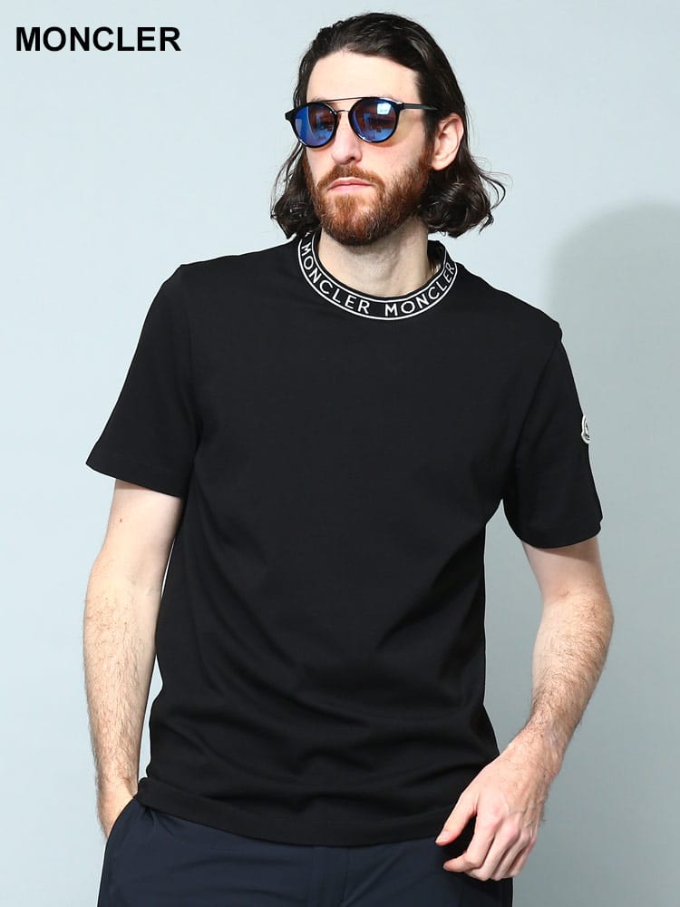 MONCLER (モンクレール) 襟ロゴ クルーネック 半袖 Tシャツ メンズ ブランド MC8C000128390T mc_sale