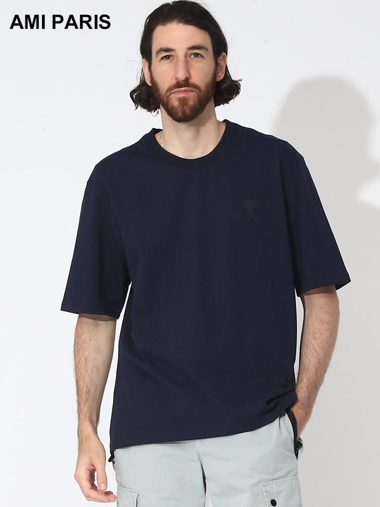 AMI PARIS (アミパリス) ワンポイント クルーネック 半袖 Tシャツ Ami Coeur AMUTS004726 メンズ  レディース ブランド