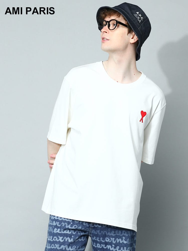 AMI PARIS (アミパリス) ワンポイント クルーネック 半袖 Tシャツ Ami Coeur AMUTS004726 ブランド メンズ