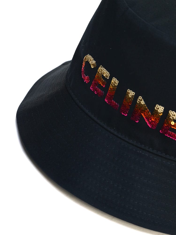 CELINE (セリーヌ) スパンコールロゴ バケットハット メンズ ブランド 