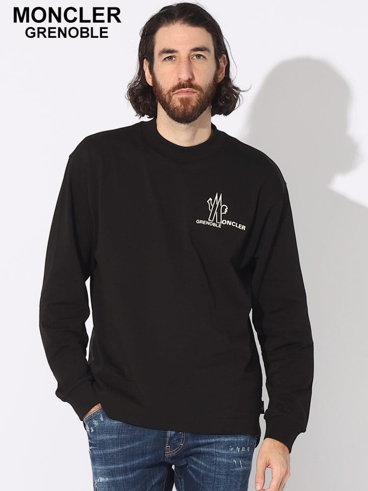 MONCLER (モンクレール) 胸ロゴ クルーネック 長袖 Tシャツ MCGN8D000018392 ブランド メンズ 男性 トップス