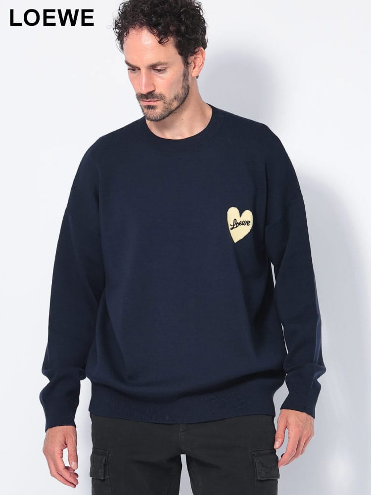 LOEWE (ロエベ) ロゴ クルーネック ニット HEART LEH526Y14KEI メンズ