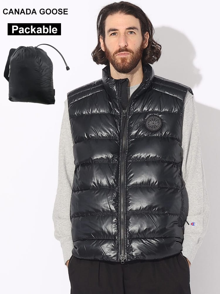 CANADA GOOSE (カナダグース) 胸ロゴ フルジップ ダウンベスト CROFTON BLACK DISC CG2229MB ブランド メンズ 男性 アウター