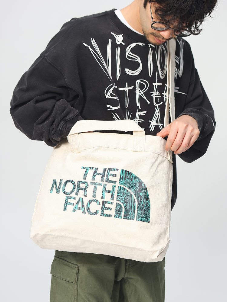 THE NORTH FACE (ザ ノースフェイス) 2WAY ロゴプリント トートバッグ ADJUSTABLE COTTON TOTE