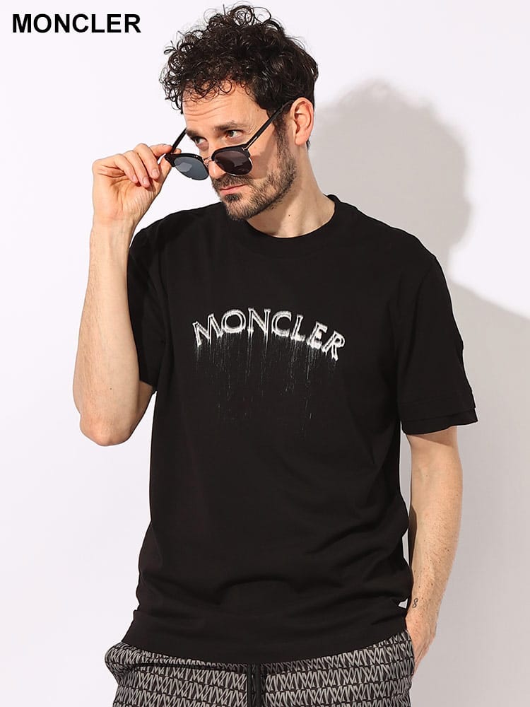 MONCLER (モンクレール) グラフィクロゴ 袖シリコンロゴパッチ クルーネック 半袖 Tシャツ MC8C0000289A17 ブランド メンズ 男性 トップス