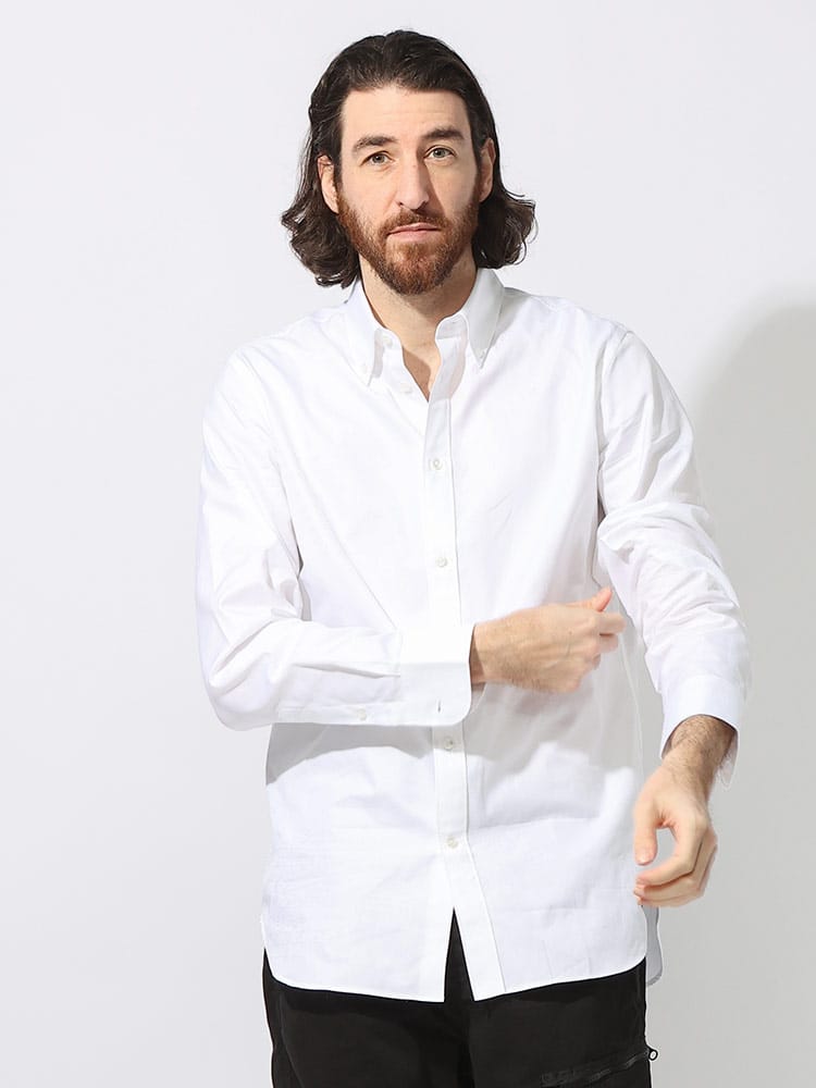 BERLUTI  (ベルルッティ) コットン100％ スクリット ボタンダウン 長袖 シャツ BRR26HTL98 ブランド メンズ 男性 トップス