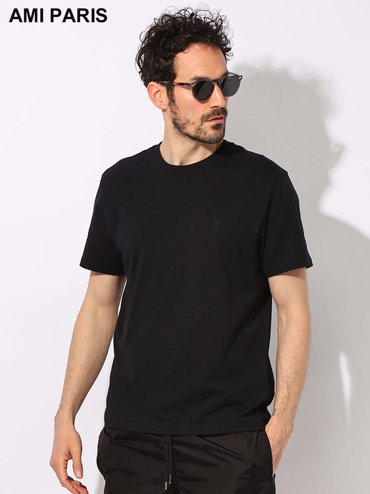 AMI PARIS (アミパリス) オーガニックコットン ロゴ刺繍 半袖 Tシャツ Ami de Coeur AMUTS003724 ブランド メンズ 男性 トップス