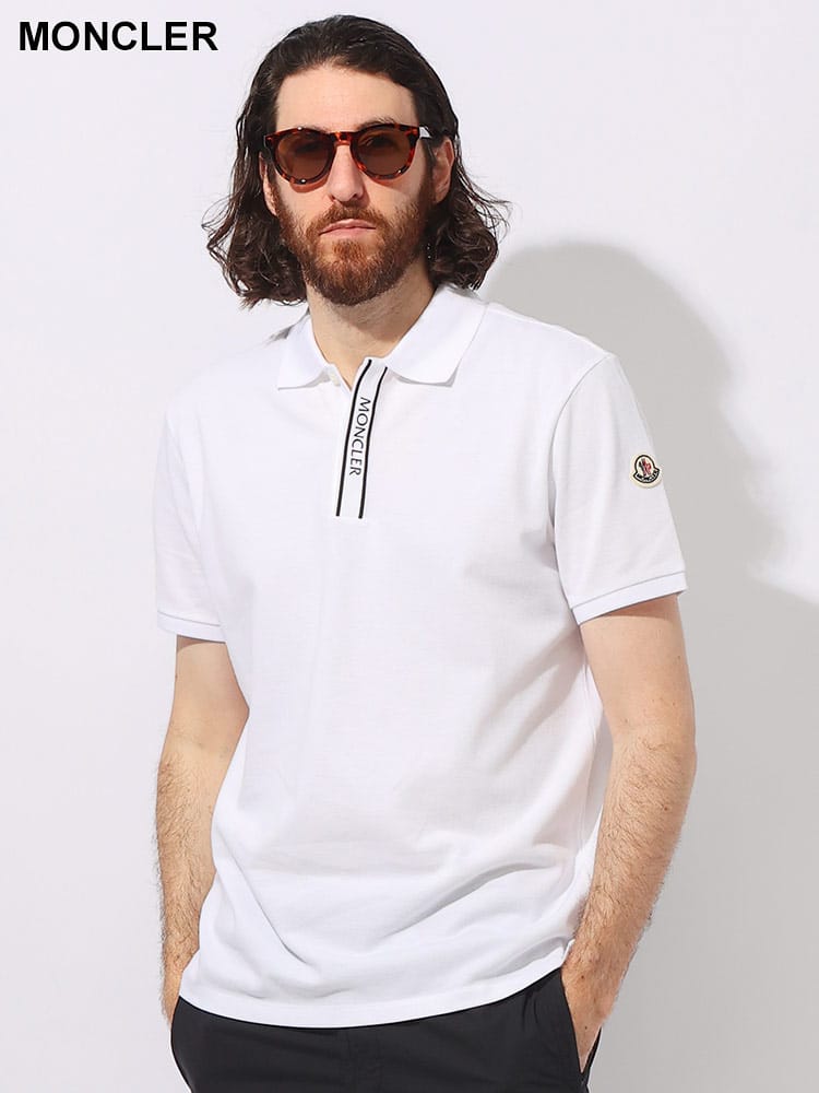 MONCLER (モンクレール) コットンピケ エンボスロゴ 半袖 ポロシャツ MC8A0000289A16