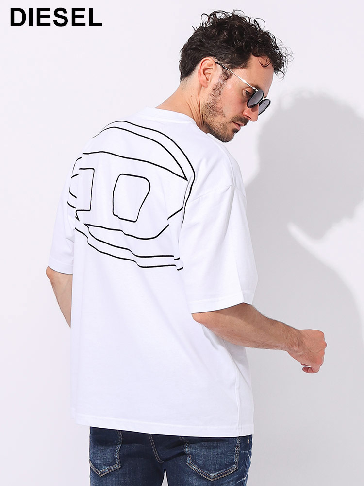 DIESEL (ディーゼル) ビッグオーバル刺繍 クルーネック 半袖 Tシャツ DSA113020HGAM メンズ