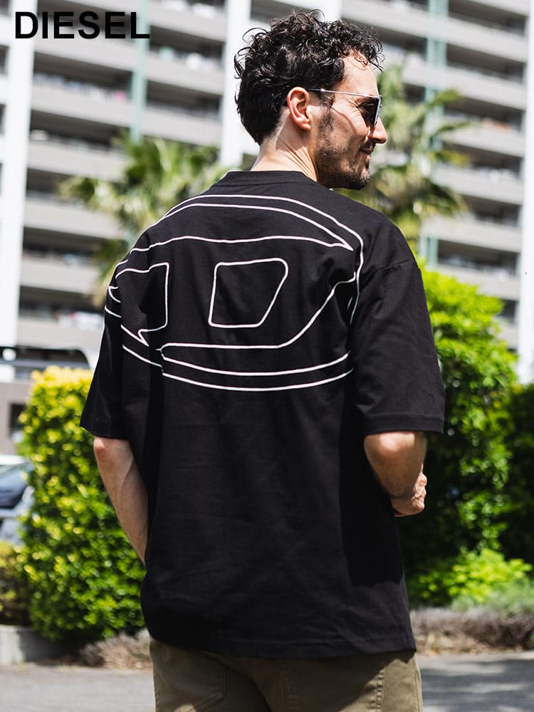DIESEL (ディーゼル) ビッグオーバル刺繍 クルーネック 半袖 Tシャツ DSA113020HGAM メンズ