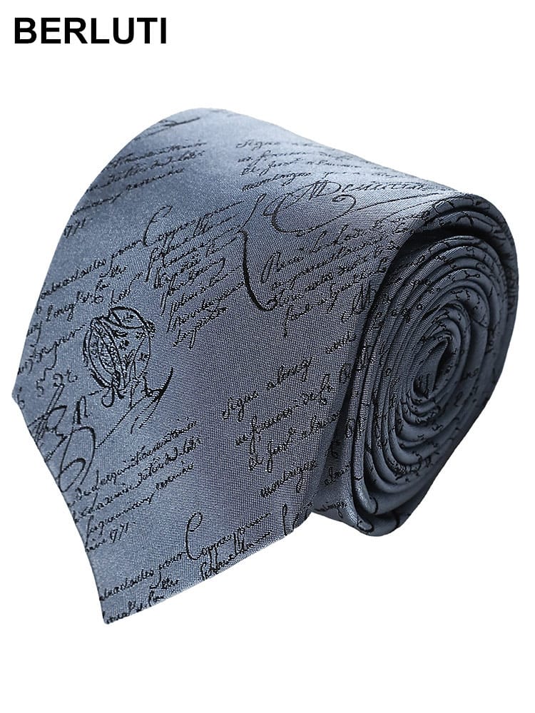 BERLUTI (ベルルッティ) シルク スクリットタイ ロゴ ネクタイ SCRIT BRT27TJ01 メンズ