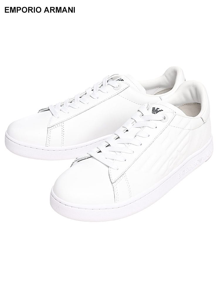 EMPORIO ARMANI EA7 (エンポリオアルマーニ) エンボスロゴ ローカット スニーカー Classic CC EAX8X001XCC51 メンズ