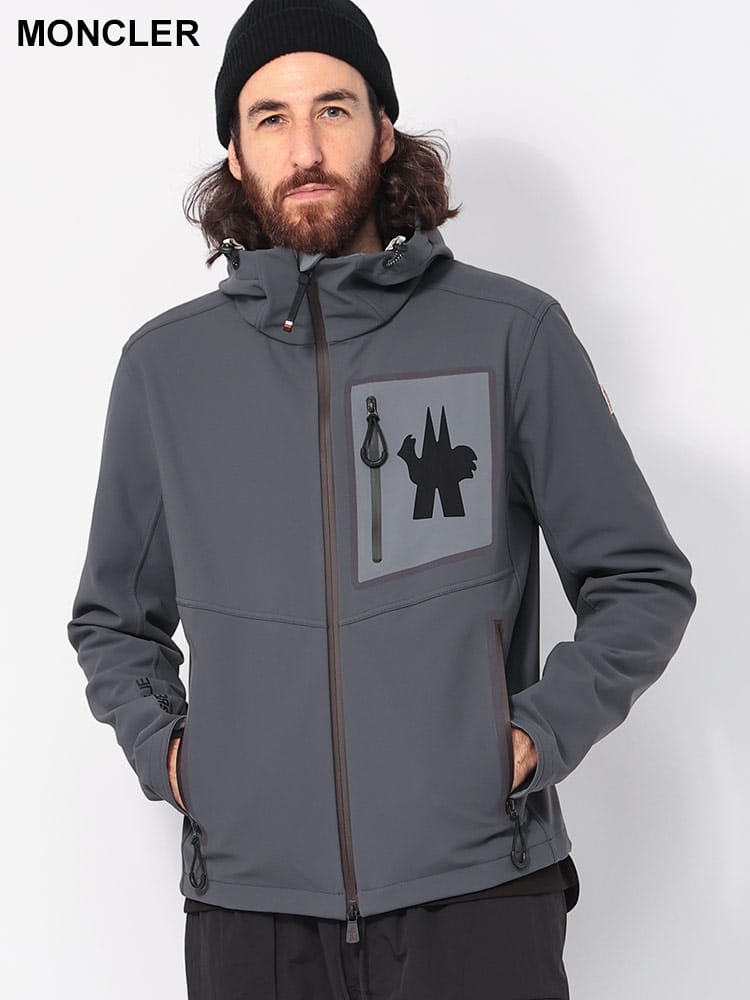 MONCLER (モンクレール) BIGロゴ 裏起毛 フルジップ パーカー 