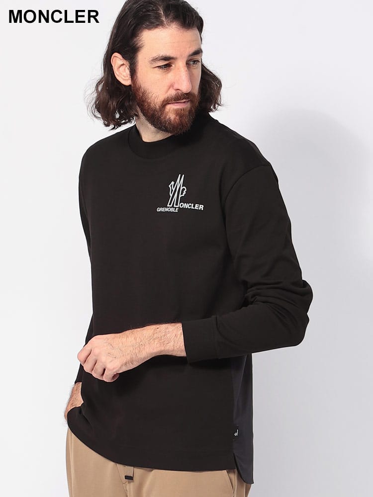MONCLER (モンクレール) 胸ロゴ クルーネック 長袖 Tシャツ MCGN8D000058392 メンズ
