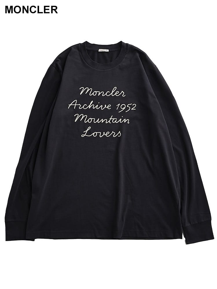 MONCLER (モンクレール) レタリング クルーネック 長袖 Tシャツ MC8D0001589AHD メンズ