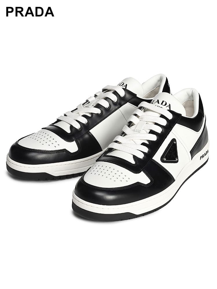 PRADA (プラダ) ロゴ レザー ローカットスニーカー PR2EE3643LKG メンズ