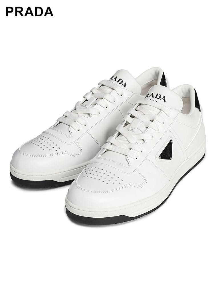 PRADA (プラダ) ロゴ レザー ローカットスニーカー PR2EE3643LJ6