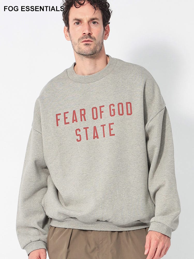 FOG ESSENTIALS (エフオージーエッセンシャルズ) 裏起毛 ロゴ ポケット付き クルーネック トレーナー FOG192BT24626 メンズ